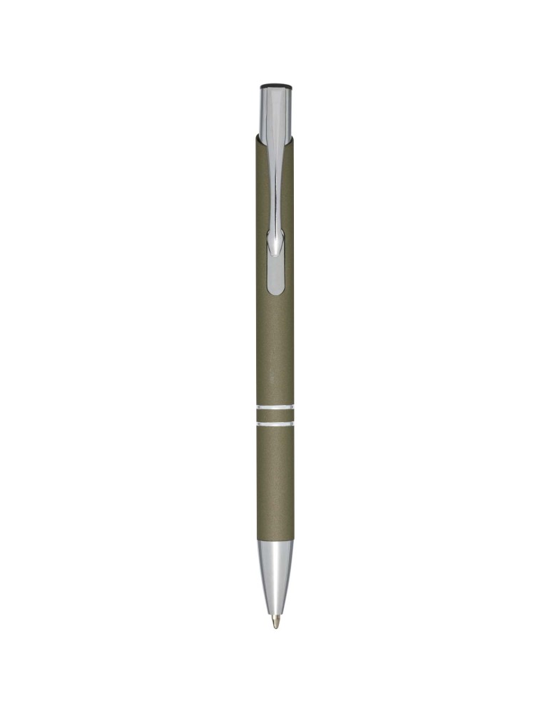 Stylo bille rétractable doux au toucher Moneta (encre noire)