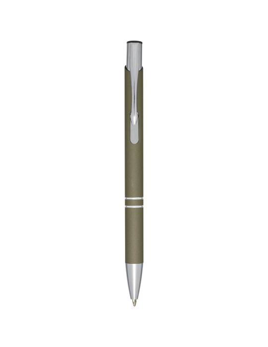 Stylo bille rétractable doux au toucher Moneta (encre noire)