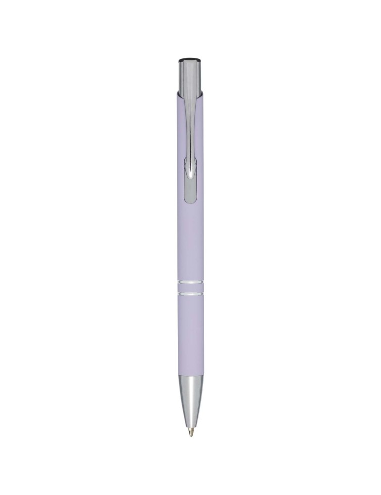 Stylo bille rétractable doux au toucher Moneta (encre noire)