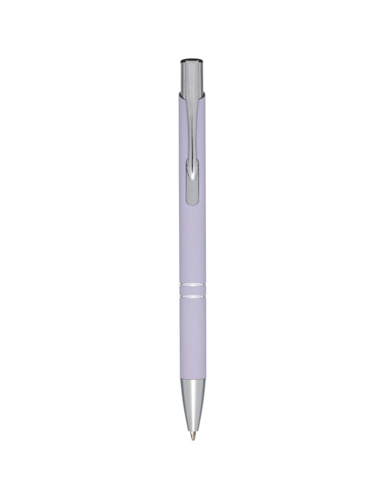 Stylo bille rétractable doux au toucher Moneta (encre noire)