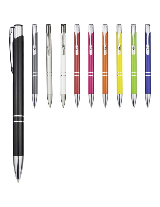 Stylo bille rétractable en aluminium Moneta (encre noire)