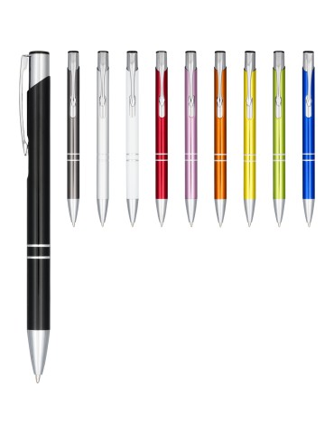 Stylo bille rétractable en aluminium anodisé Moneta (encre noire)