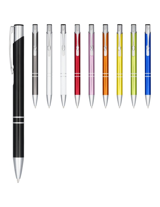 Stylo bille rétractable en aluminium anodisé Moneta (encre noire)