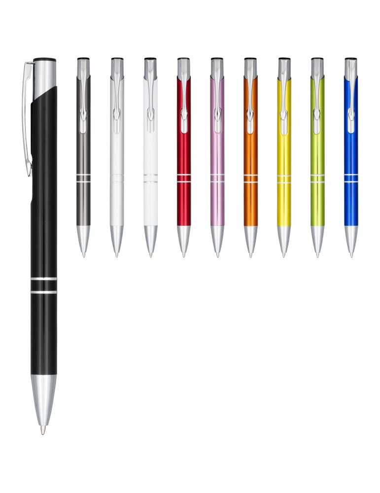 Stylo bille rétractable en aluminium anodisé Moneta (encre noire)