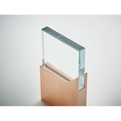 Plaque Trophée en Cristal Personnalisée Élégante ZEAL Matières : verre Couleurs : bois marquage laser ultra précis