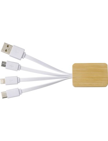 Câble de Charge en Bambou Personnalisé