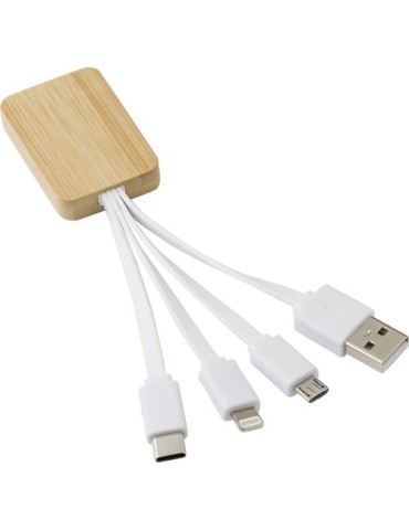 Câble de Charge en Bambou Personnalisé 2