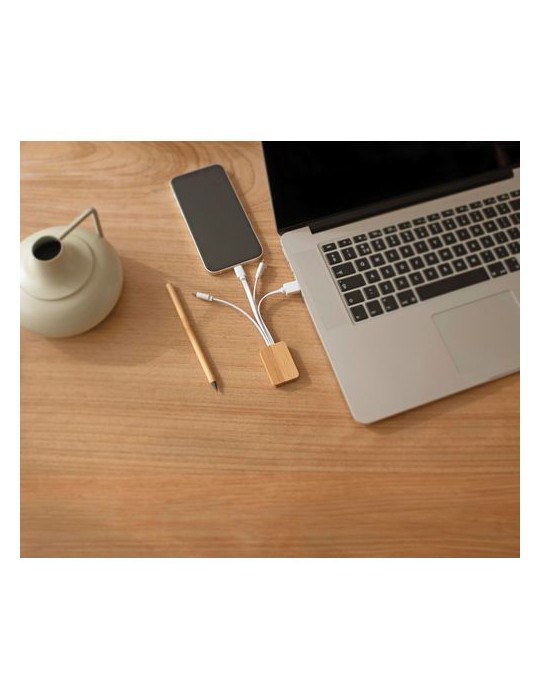 Câble de Charge en Bambou Personnalisé