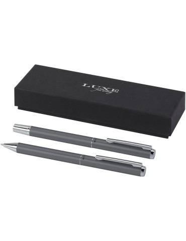 Ensemble-cadeau stylo bille et stylo roller Lucetto en aluminium…