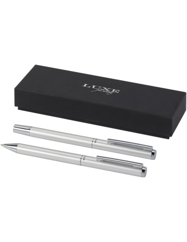 Ensemble-cadeau stylo bille et stylo roller Lucetto en aluminium… 2