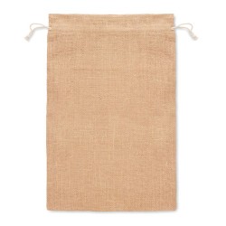Grand sac cadeau  en jute personnalisé 30x47 Matières : jute Couleurs : beige 2