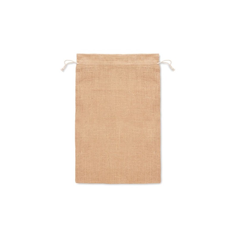 Grand sac cadeau  en jute personnalisé 30x47 Matières : jute Couleurs : beige personnalisable avec votre logo