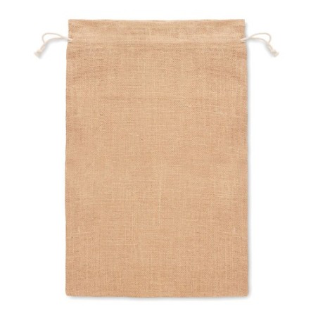 Grand sac cadeau  en jute personnalisé 30x47 Matières : jute Couleurs : beige personnalisable avec votre logo