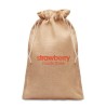 Grand sac cadeau  en jute personnalisé 30x47 Matières : jute Couleurs : beige cadeau entreprise pas cher