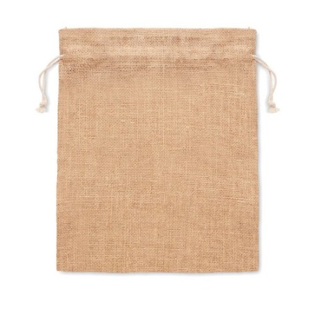 Petit sac cadeau  en jute - JUTE SMALL Matières : jute Couleurs : beige personnalisable avec votre logo