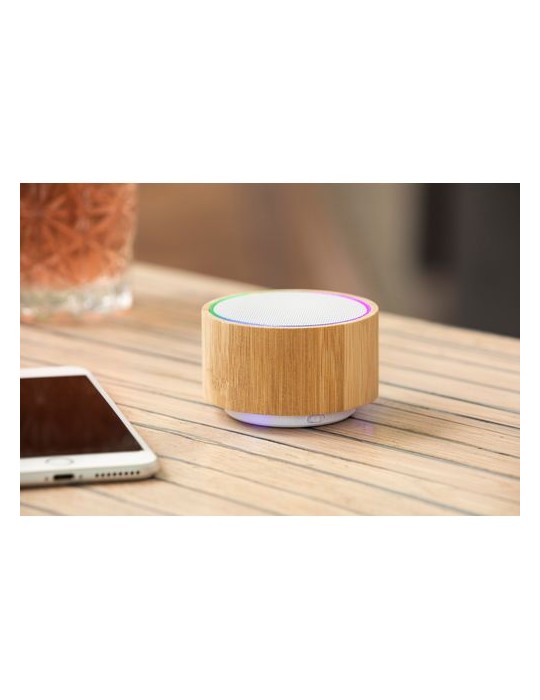 Enceinte sans fil  personnalisée en bambou