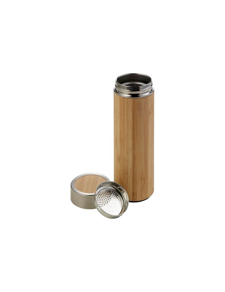 Bouteille isotherme en bambou personnalisée Yara - 420 ml pas cher