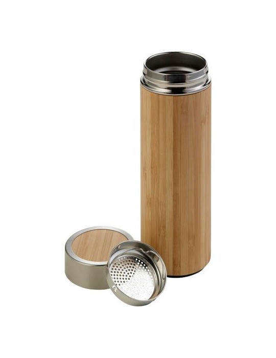 Bouteille isotherme en bambou personnalisée Yara - 420 ml pas cher