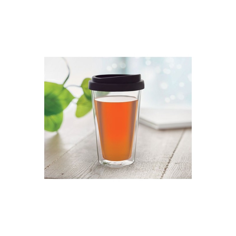Verre en borosilicate Personnalisé 350ml BIELO TUMBLER Matières : borosilicate Couleurs : noir impression haute définition