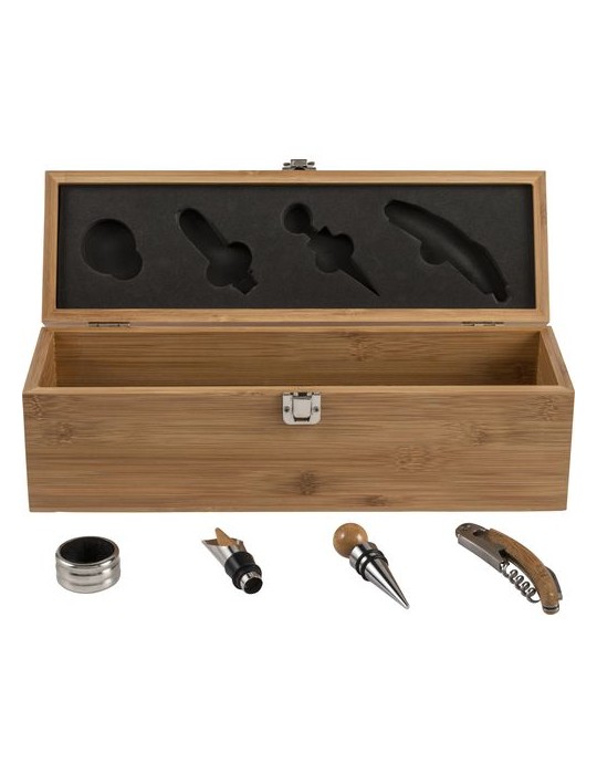 Set à vin en bambou Accessoires Personnalisés Gareth