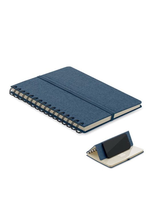 Cahier A5 avec support de téléphone publicitaire STRATA