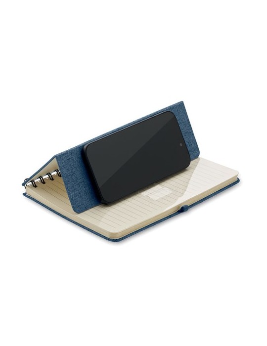 Cahier A5 avec support de téléphone publicitaire STRATA