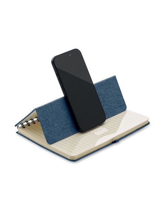 Cahier A5 avec support de téléphone publicitaire STRATA