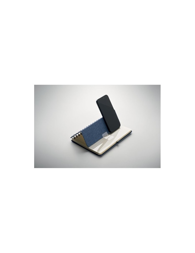 Cahier A5 avec support de téléphone publicitaire STRATA