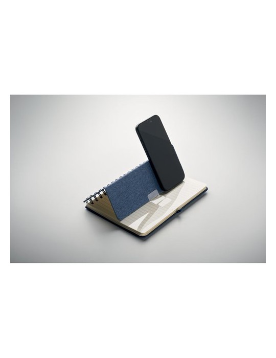 Cahier A5 avec support de téléphone publicitaire STRATA