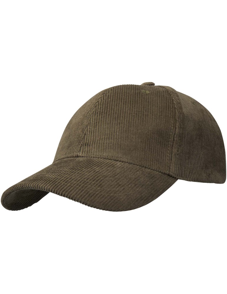 Casquette 6 panneaux de 280 g/m² Hutton en velours côtelé recyclé