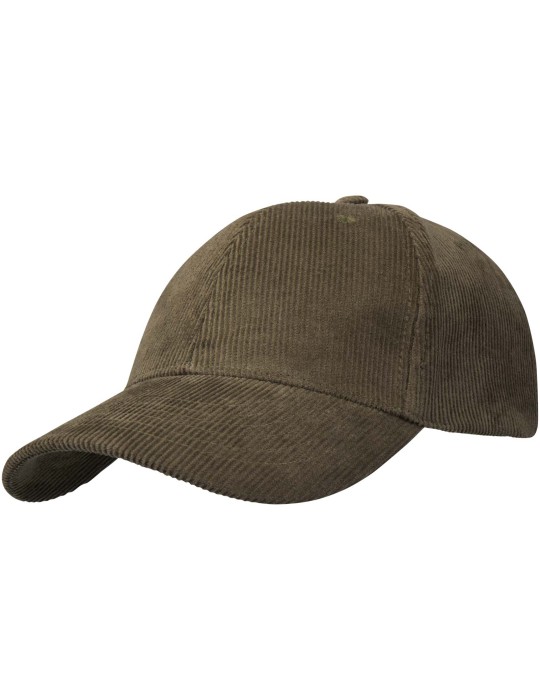 Casquette 6 panneaux de 280 g/m² Hutton en velours côtelé recyclé