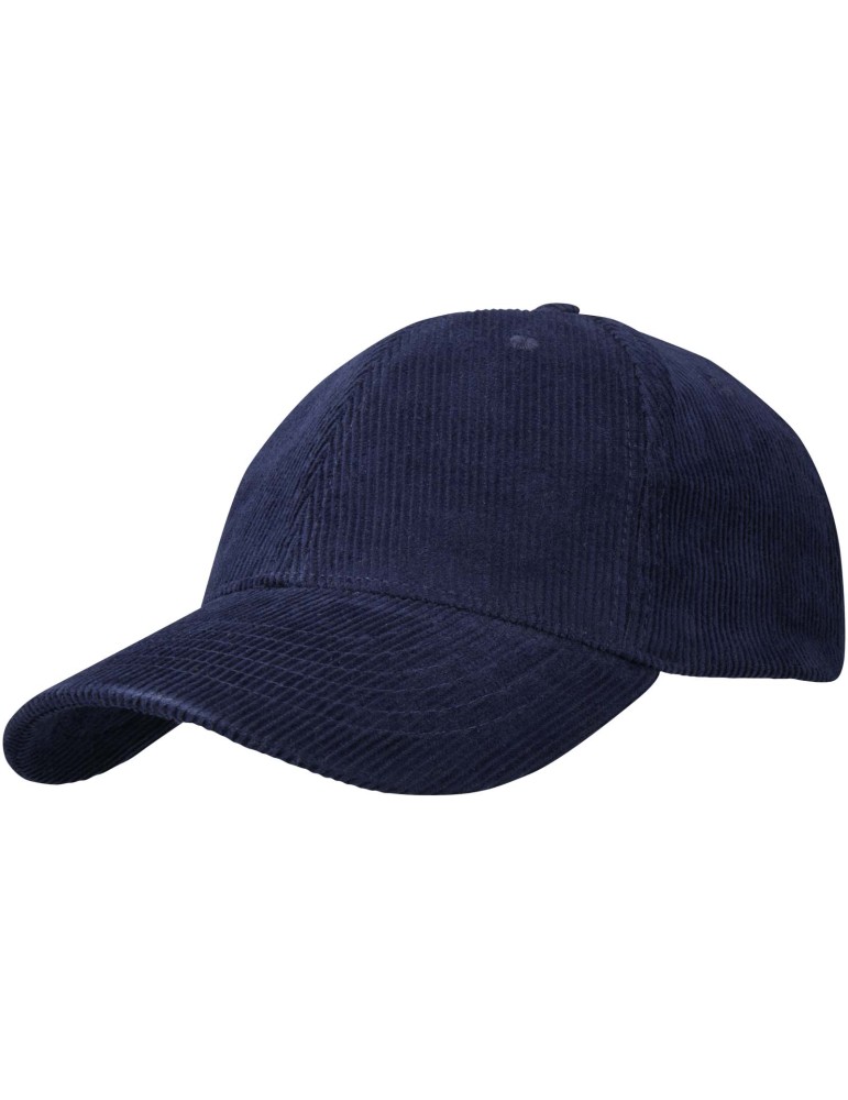 Casquette 6 panneaux de 280 g/m² Hutton en velours côtelé recyclé