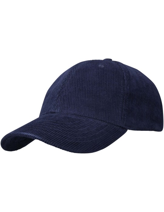 Casquette 6 panneaux de 280 g/m² Hutton en velours côtelé recyclé
