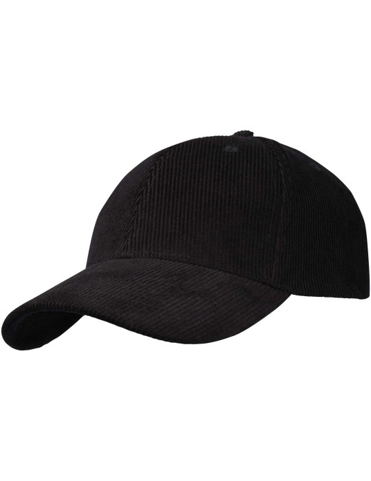 Casquette 6 panneaux de 280 g/m² Hutton en velours côtelé recyclé