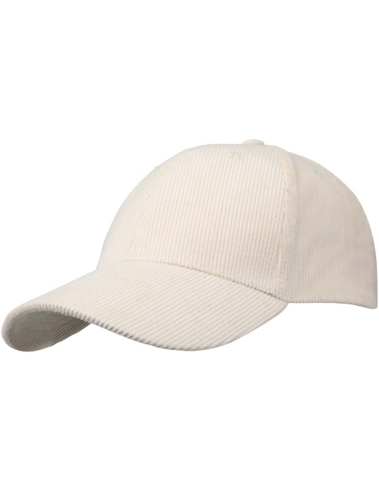 Casquette 6 panneaux de 280 g/m² Hutton en velours côtelé recyclé