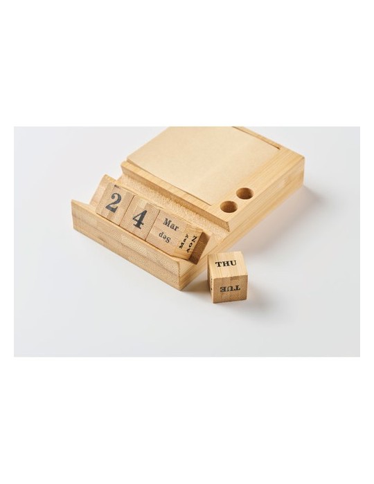 Calendrier de bureau en bambou publicitaire BOOTOP