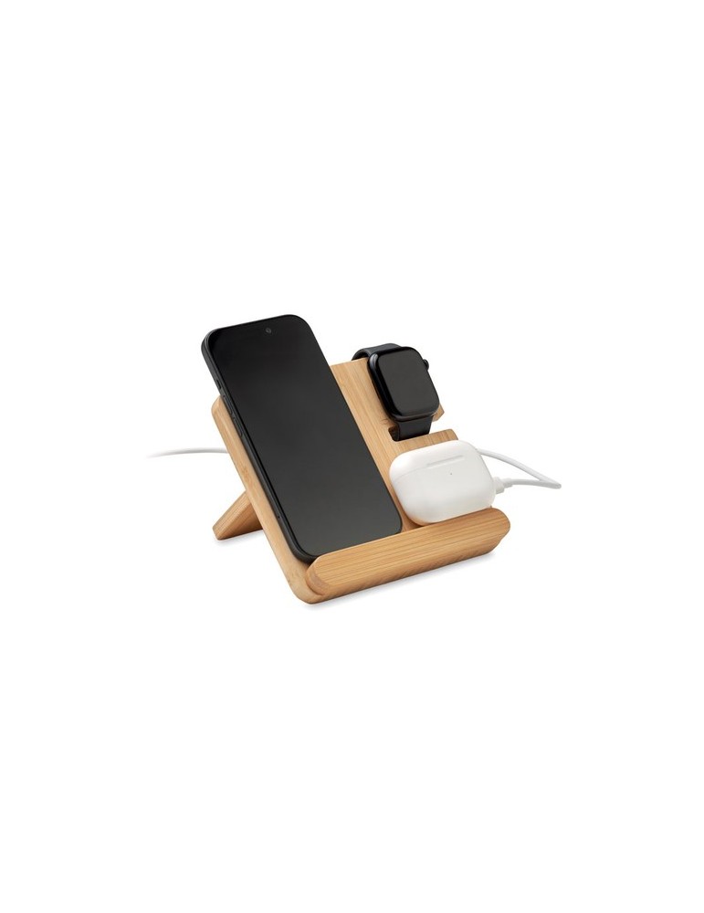 Chargeur sans fil 3 en 1 15W publicitaire BOOGAR
