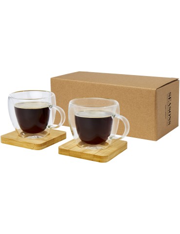 Tasse Manti 2 pièces en verre à double paroi de 100 ml avec…
