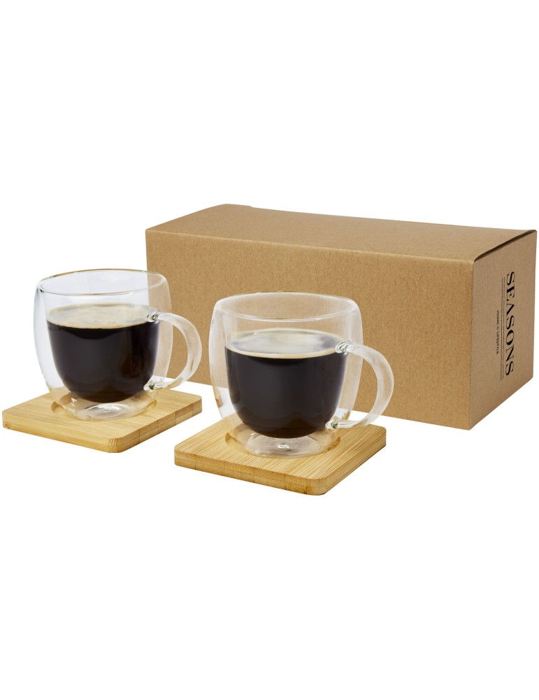 Tasse Manti 2 pièces en verre à double paroi de 250 ml avec…