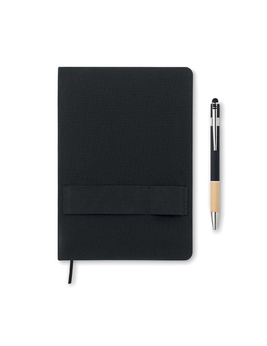 Carnet RPET A5 avec stylo publicitaire NOTA