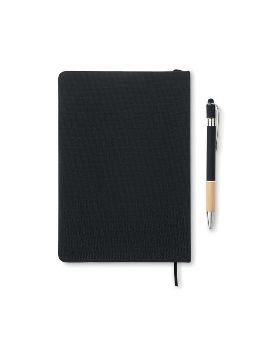 Carnet RPET A5 avec stylo publicitaire NOTA