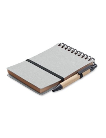 Cahier recyclé et stylo à bille publicitaire NOTIE