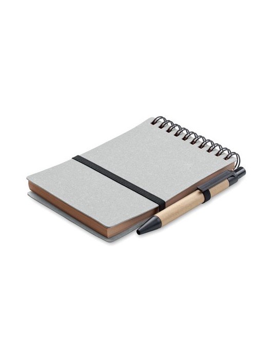 Cahier recyclé et stylo à bille publicitaire NOTIE