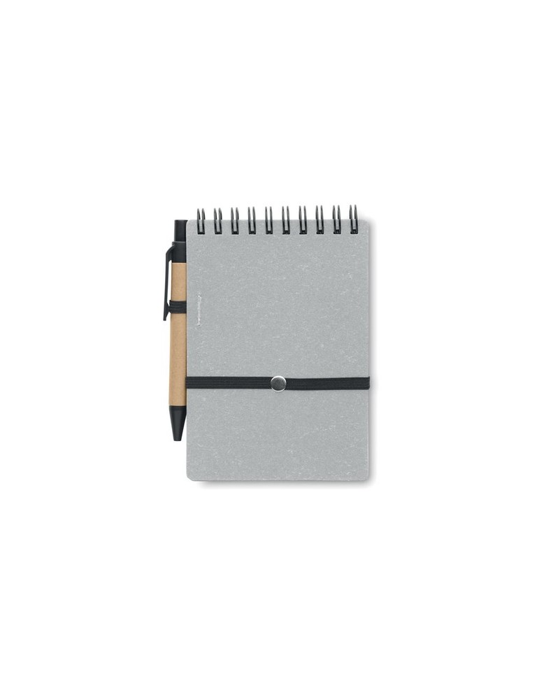 Cahier recyclé et stylo à bille publicitaire NOTIE