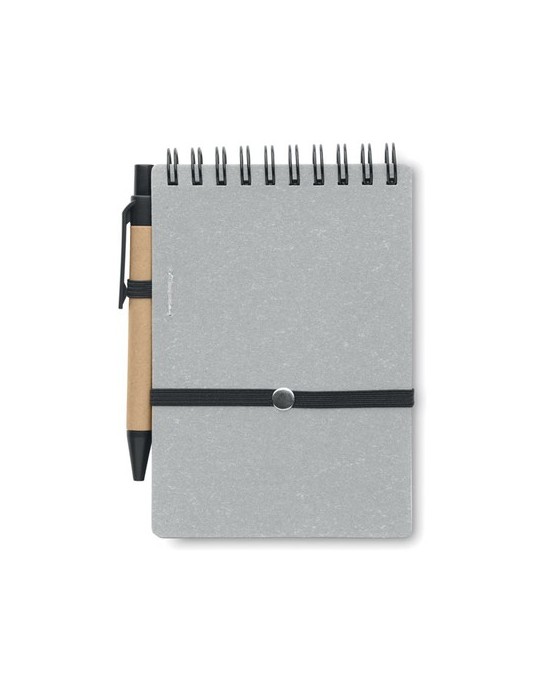 Cahier recyclé et stylo à bille publicitaire NOTIE