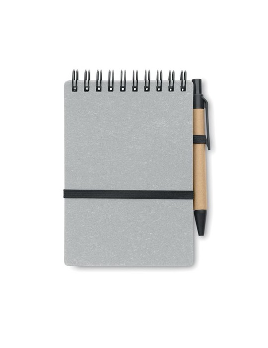 Cahier recyclé et stylo à bille publicitaire NOTIE