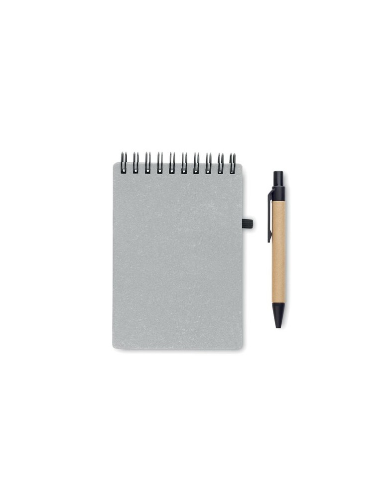 Cahier recyclé et stylo à bille publicitaire NOTIE