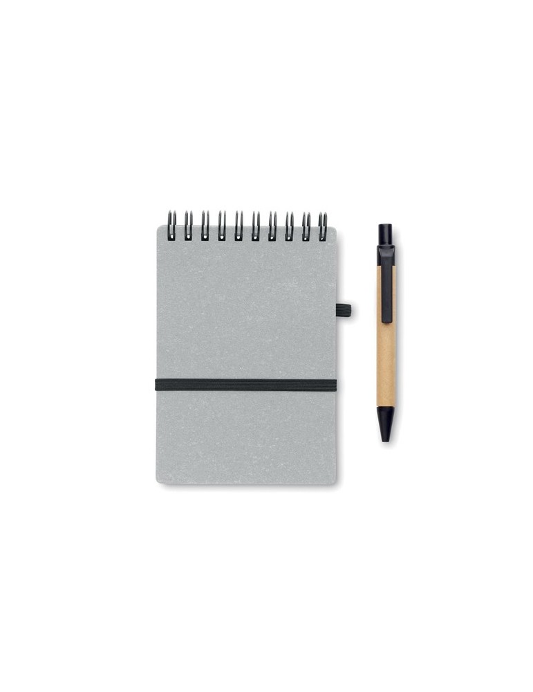 Cahier recyclé et stylo à bille publicitaire NOTIE