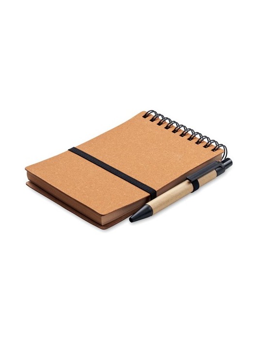 Cahier recyclé et stylo à bille publicitaire NOTIE