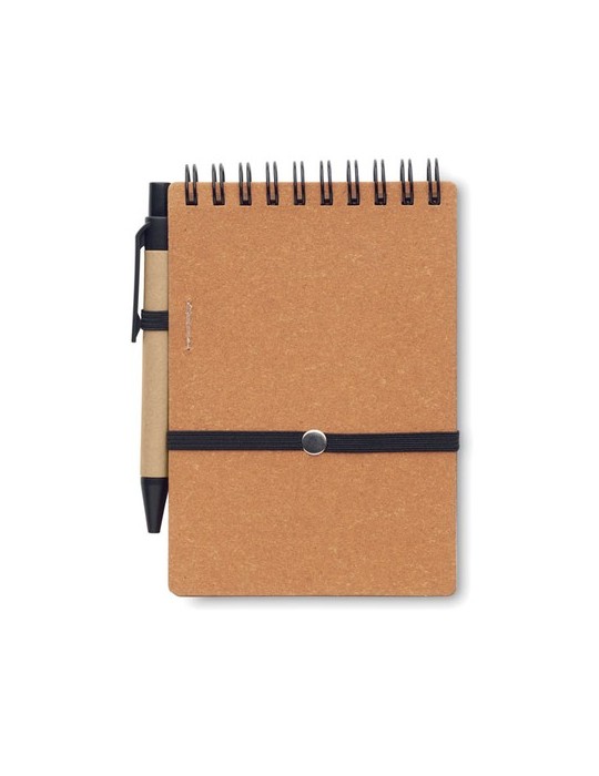 Cahier recyclé et stylo à bille publicitaire NOTIE